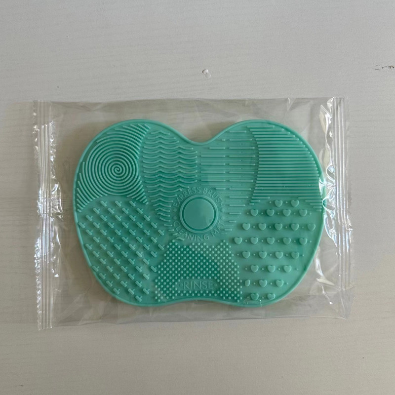 Silicone Apple Shape Makeup Brush Cleaning Pad Cute  Effective Suction Cup Cosmetic Tool 7