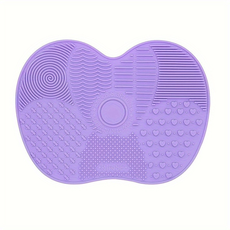 Silicone Apple Shape Makeup Brush Cleaning Pad Cute  Effective Suction Cup Cosmetic Tool 8