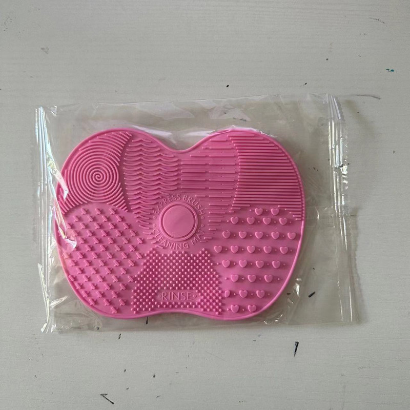 Silicone Apple Shape Makeup Brush Cleaning Pad Cute  Effective Suction Cup Cosmetic Tool 9