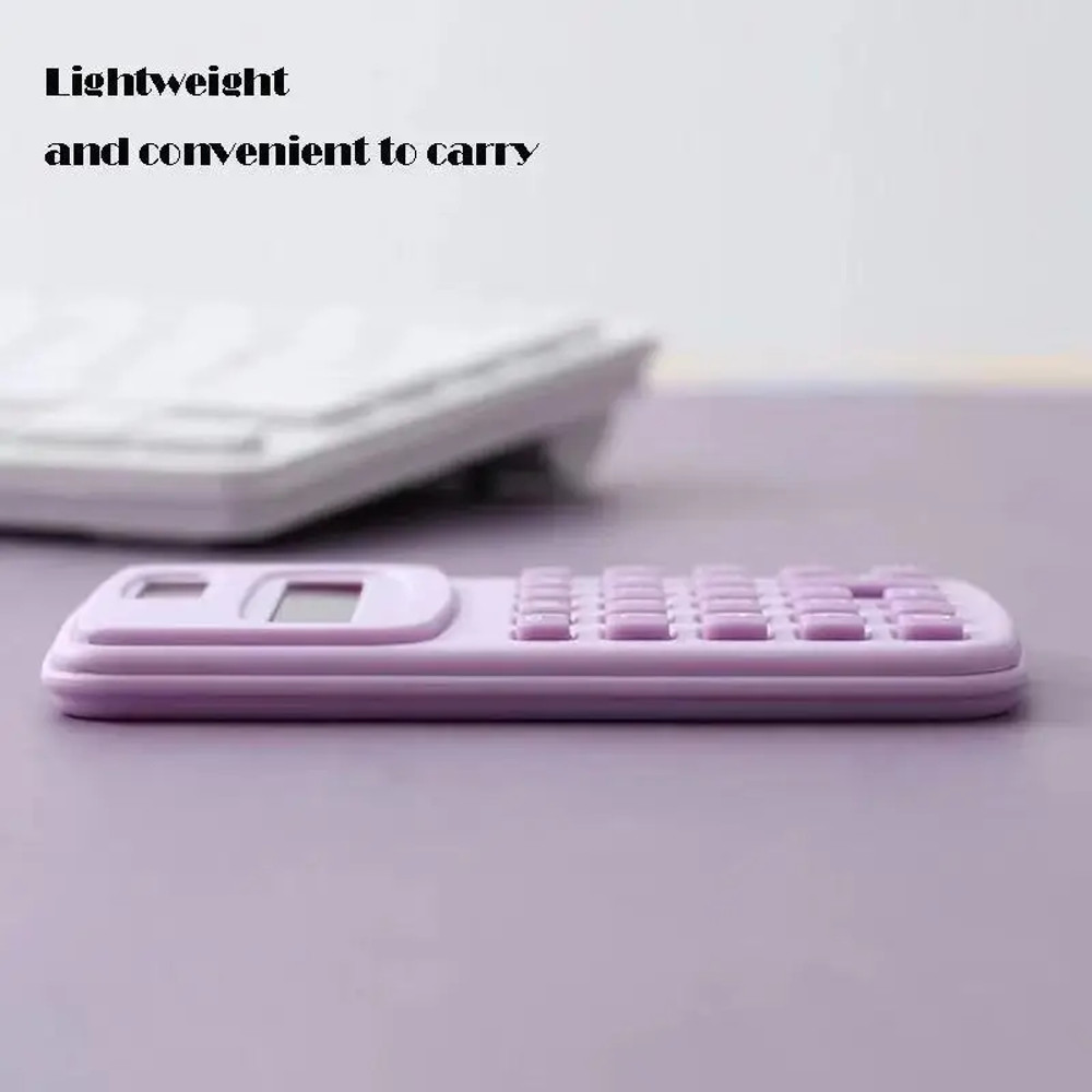 Small Solar Calculator Portable Cute 8 Digits LCD Electronic Calculator For Home Office  School Tea 3