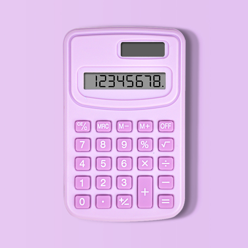 Small Solar Calculator Portable Cute 8 Digits LCD Electronic Calculator For Home Office  School Tea 7