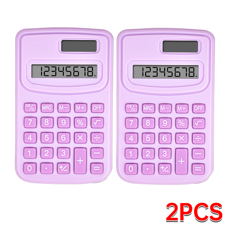 Small Solar Calculator Portable Cute 8 Digits LCD Electronic Calculator For Home Office  School Tea 9
