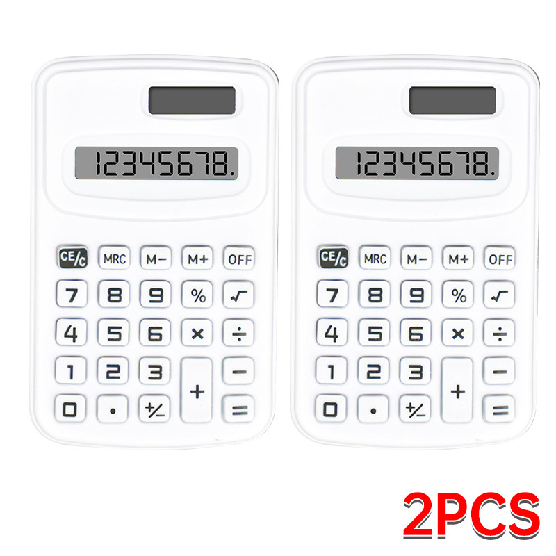 Small Solar Calculator Portable Cute 8 Digits LCD Electronic Calculator For Home Office  School Tea 10