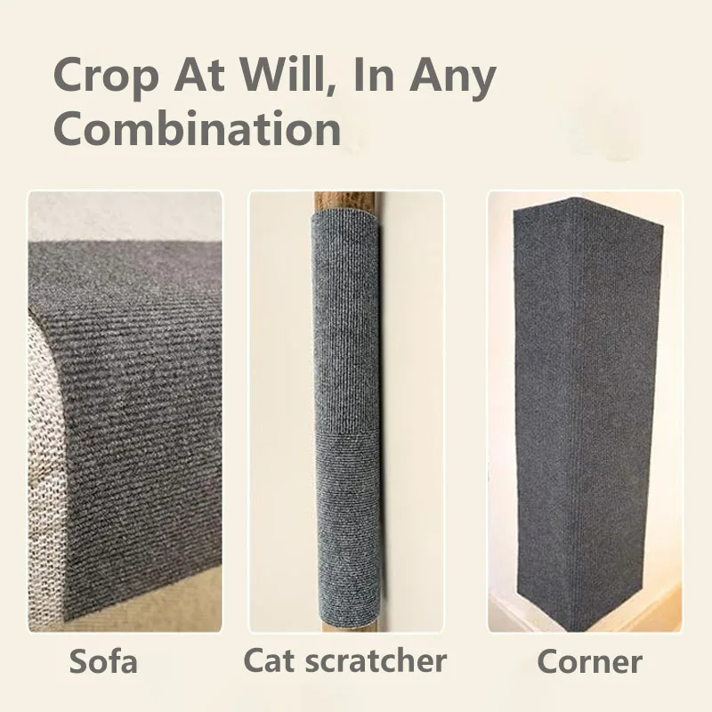 Self-Adhesive Cat Scratching Mat Reusable Cat Scratcher Sofa Tape for Furniture Protection, Scratch Board for Cats.