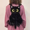 Kawaii Big Eyes Cat Plush Toy Backpack, Cute Large-Capacity Stuffed Animals Bag for Boys, Girls & Women