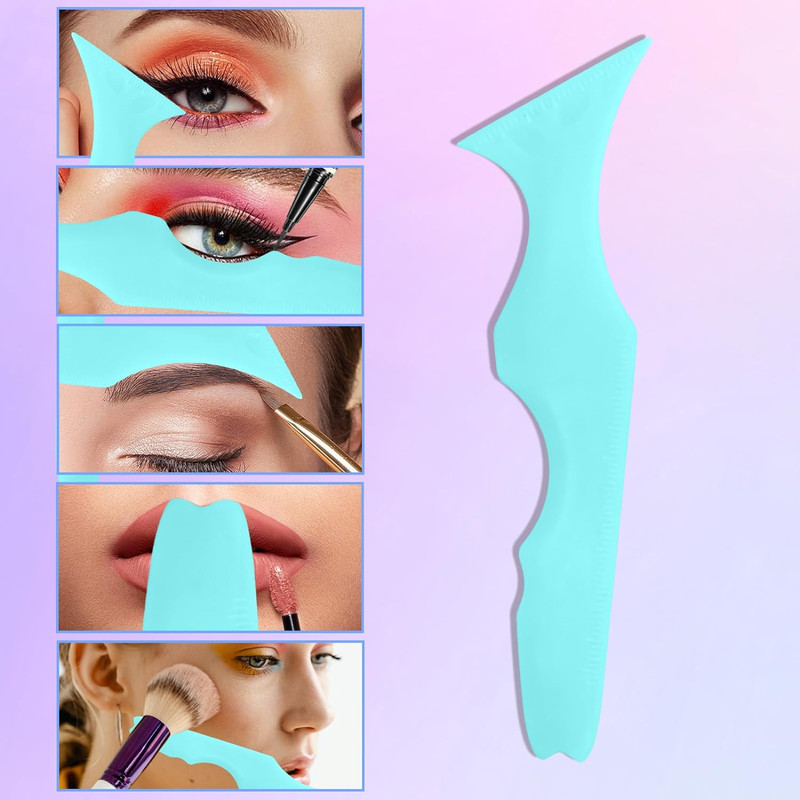 4 Pcs Set Multi Functional Eye Makeup Assistant – Silica Gel Eyeliner Stencil, Eyelash Eyebrow Beauty Tools for Perfect