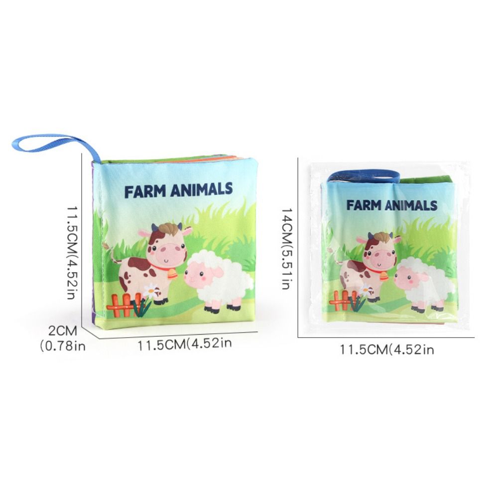 Montessori Sensory Cloth Book for Babies, Touch Feel Interactive Toddler Book, Washable Early Learning Enlightenment Toy