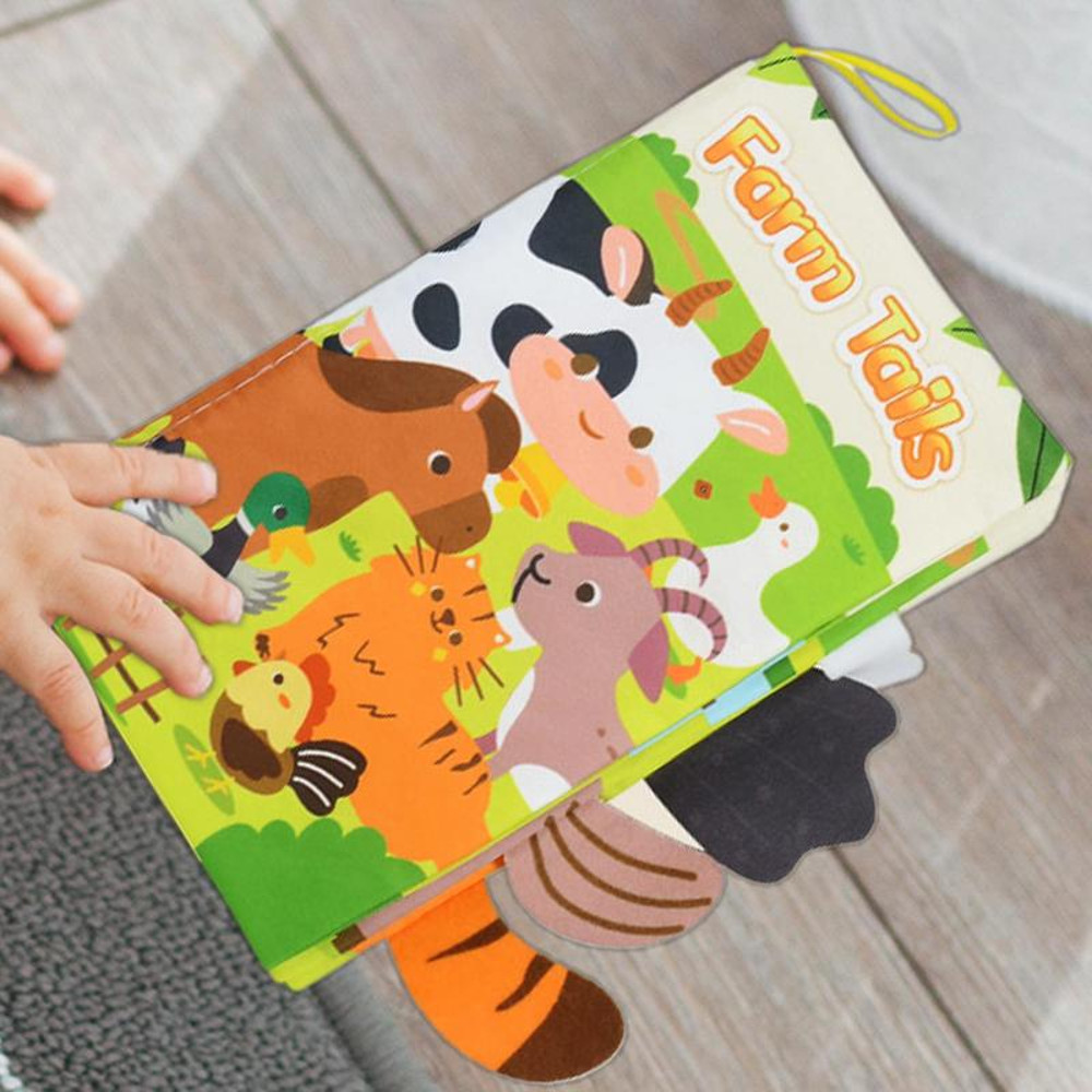 Touch and Feel Babies Book, Funny Sensory Tails Book for Early Education Creative Toddler Interactive Learning Toy