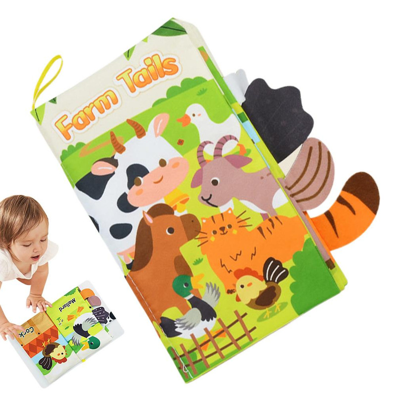 Touch and Feel Babies Book, Funny Sensory Tails Book for Early Education Creative Toddler Interactive Learning Toy