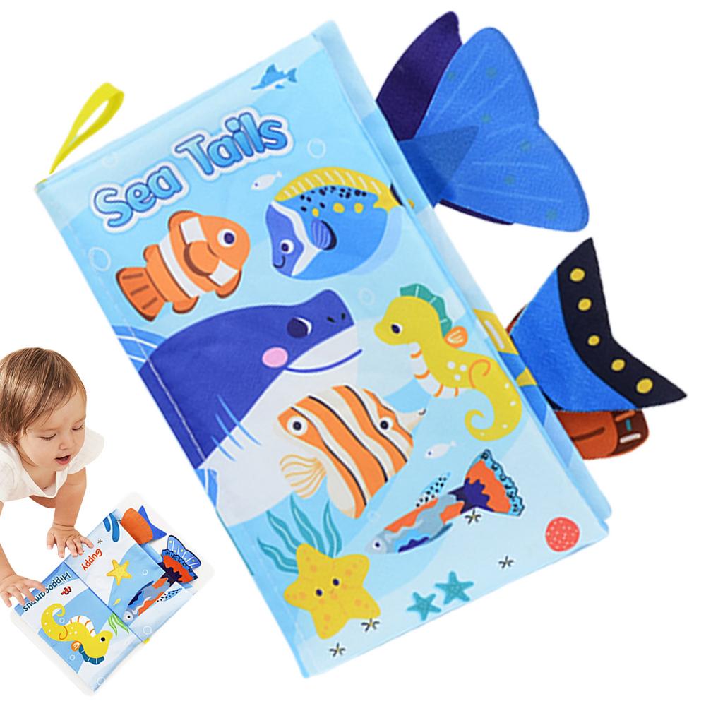 Touch and Feel Babies Book, Funny Sensory Tails Book for Early Education Creative Toddler Interactive Learning Toy