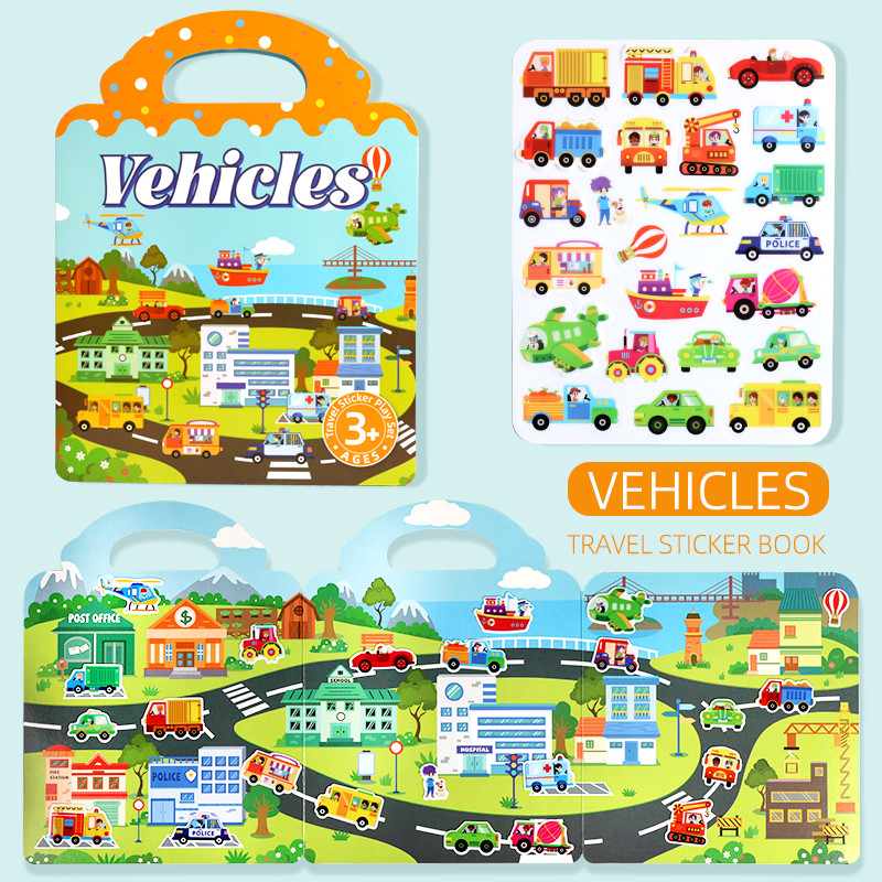 Kids Reusable DIY Sticker Books, Multi-Scene Jelly Sticker Set, Montessori Learning Toy & Creative Gift for Children