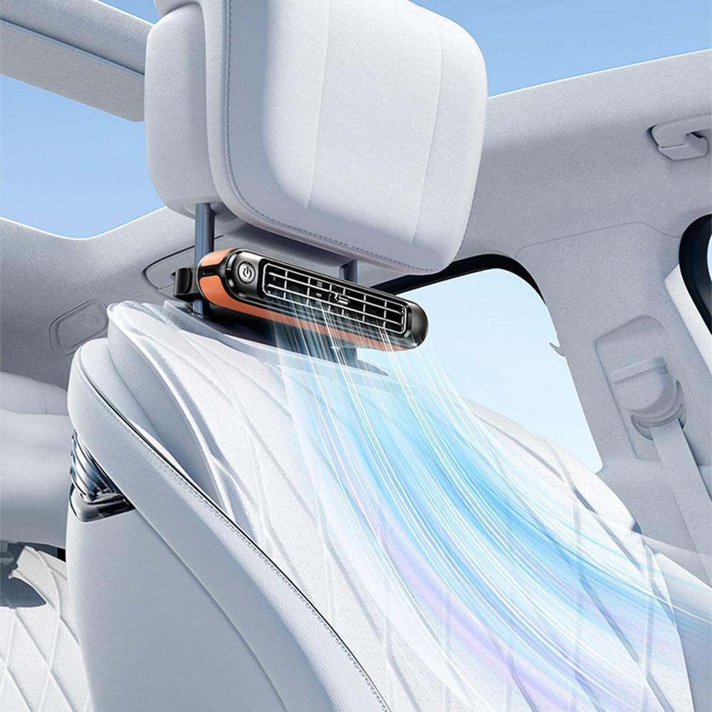 Car Cooling Fan with USB Charging – 3 Speeds (5V/2A) & Large Wind Headrest Fan for All Cars