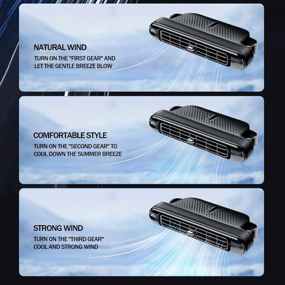 Car Cooling Fan with USB Charging – 3 Speeds (5V/2A) & Large Wind Headrest Fan for All Cars