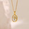 Elegant Charm Drip Oil Rose Flower Pendant Necklace for Women, Gold Color Stainless Steel Clavicle Fish Tail Chain