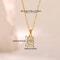 Elegant Charm Drip Oil Rose Flower Pendant Necklace for Women, Gold Color Stainless Steel Clavicle Fish Tail Chain