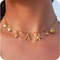 MHS.SUN Starfish Shell Initial Necklace, Waterproof 18K Gold Plated Stainless Steel Surfer Girl Charm Necklace Perfect