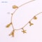 MHS.SUN Starfish Shell Initial Necklace, Waterproof 18K Gold Plated Stainless Steel Surfer Girl Charm Necklace Perfect