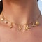 MHS.SUN Starfish Shell Initial Necklace, Waterproof 18K Gold Plated Stainless Steel Surfer Girl Charm Necklace Perfect