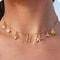 MHS.SUN Starfish Shell Initial Necklace, Waterproof 18K Gold Plated Stainless Steel Surfer Girl Charm Necklace Perfect