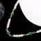 Vintage Charm Green Zircon Inlaid Imitation Pearl Necklace, Mens Casual Jewelry for Stylish Elegance