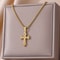 Stainless Steel Cross Necklace for Women, Men, Gold Color Religious Charm Choker, Unisex Jewelry Gift, Bijoux Femme