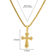 Stainless Steel Cross Necklace for Women, Men, Gold Color Religious Charm Choker, Unisex Jewelry Gift, Bijoux Femme
