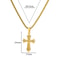 Stainless Steel Cross Necklace for Women, Men, Gold Color Religious Charm Choker, Unisex Jewelry Gift, Bijoux Femme