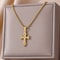 Stainless Steel Cross Necklace for Women, Men, Gold Color Religious Charm Choker, Unisex Jewelry Gift, Bijoux Femme