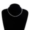 Korean Multi-Cut Glass Crystal Choker Necklace, Irregular Beaded Transparent Vintage Collar Neck Jewelry for Womens Fa