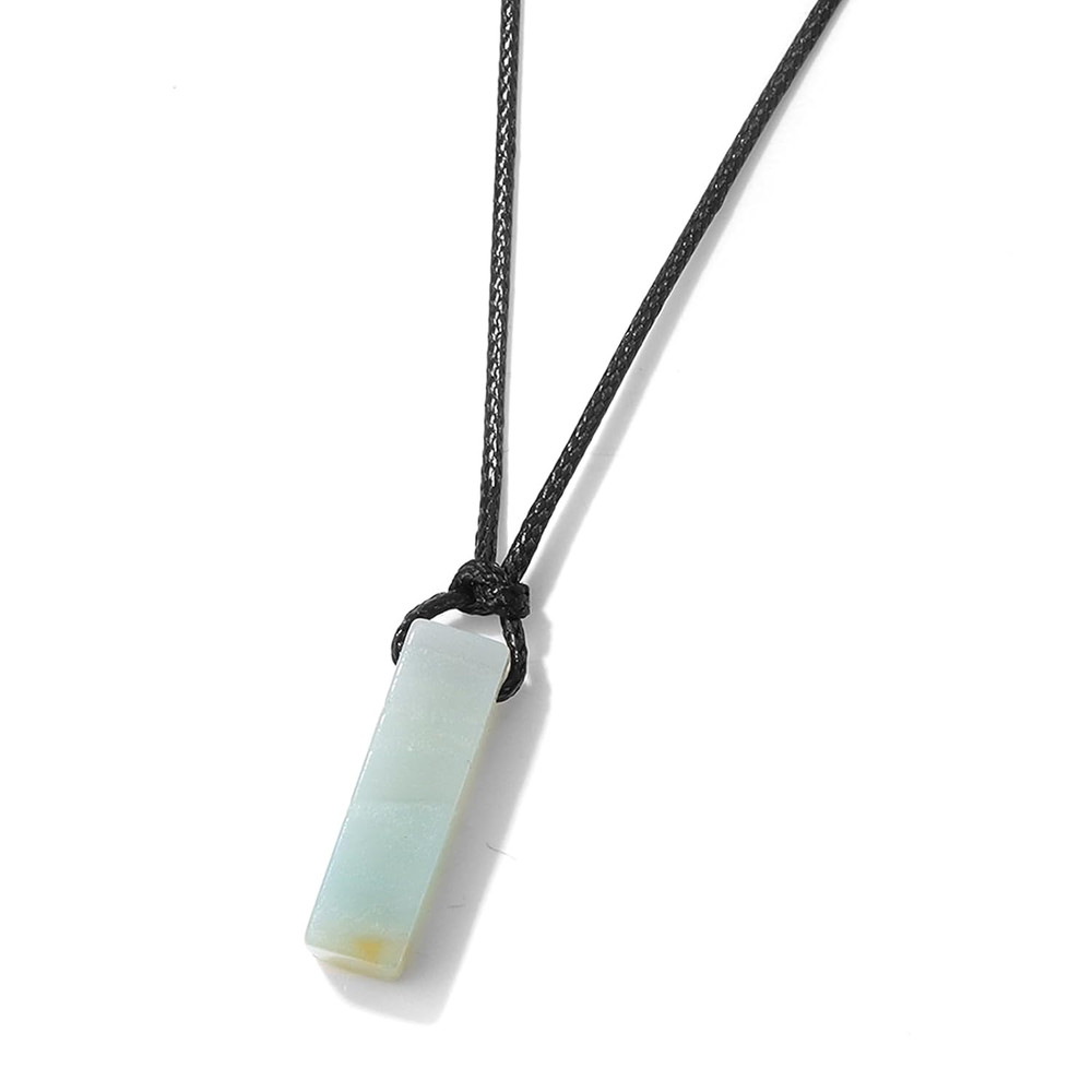 Black Tourmaline Necklace for Men, Adjustable Black Obsidian & Onyx Pendant for Spiritual Energy & Protection