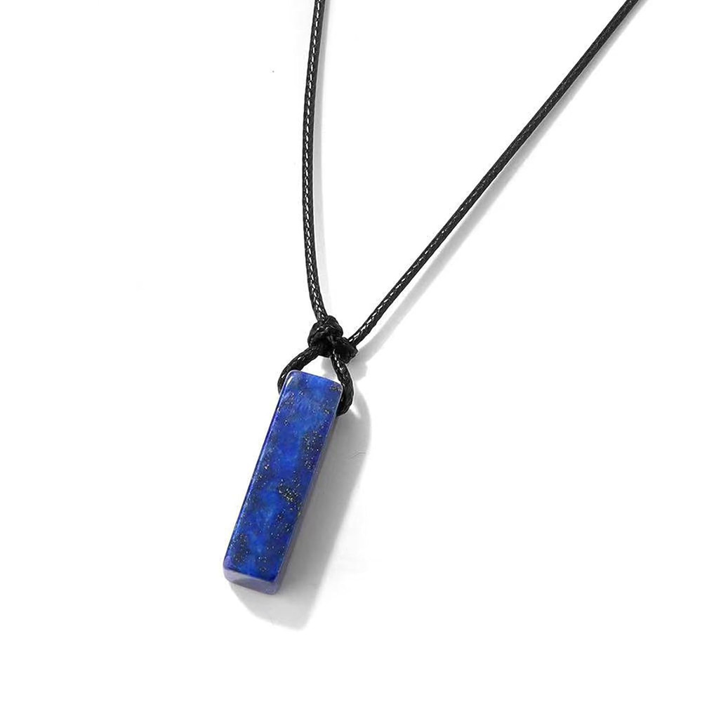 Black Tourmaline Necklace for Men, Adjustable Black Obsidian & Onyx Pendant for Spiritual Energy & Protection