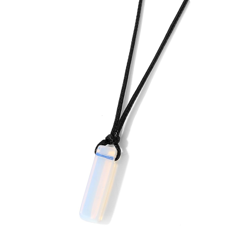 Black Tourmaline Necklace for Men, Adjustable Black Obsidian & Onyx Pendant for Spiritual Energy & Protection