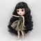 ICY DBS Blyth Doll, White Skin Joint Body with Black Mixed Colorful Hair, New Matte Face, Eyebrows & Lip Gloss