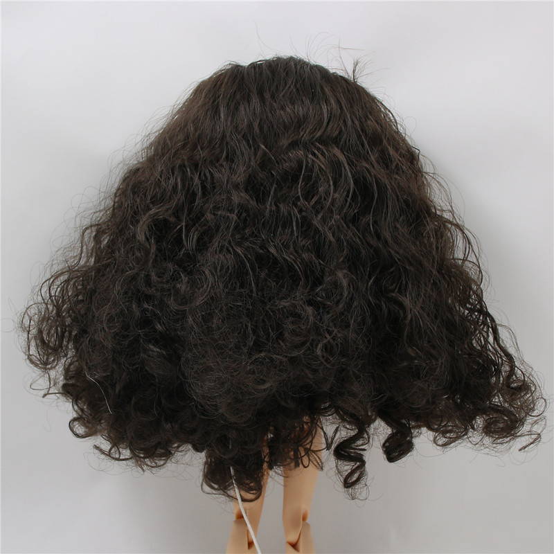 ICY Blyth Doll Wig Hair RBL Scalp & Dome, Dark Brown Long Hair for Custom Doll DIY Accessory