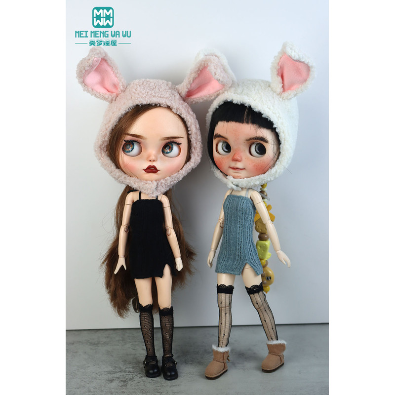 1PCS Blyth Doll Clothes Fashion Rabbit Ears Plush Hat, Multicolor for Blyth, Azone, FR Toys, Cute Gift for Collectors