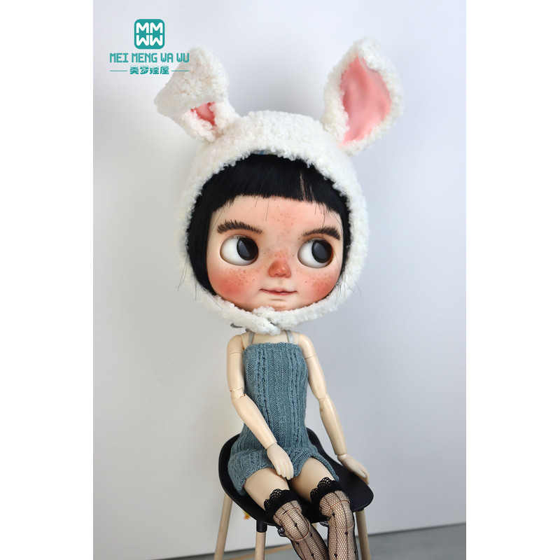 1PCS Blyth Doll Clothes Fashion Rabbit Ears Plush Hat, Multicolor for Blyth, Azone, FR Toys, Cute Gift for Collectors
