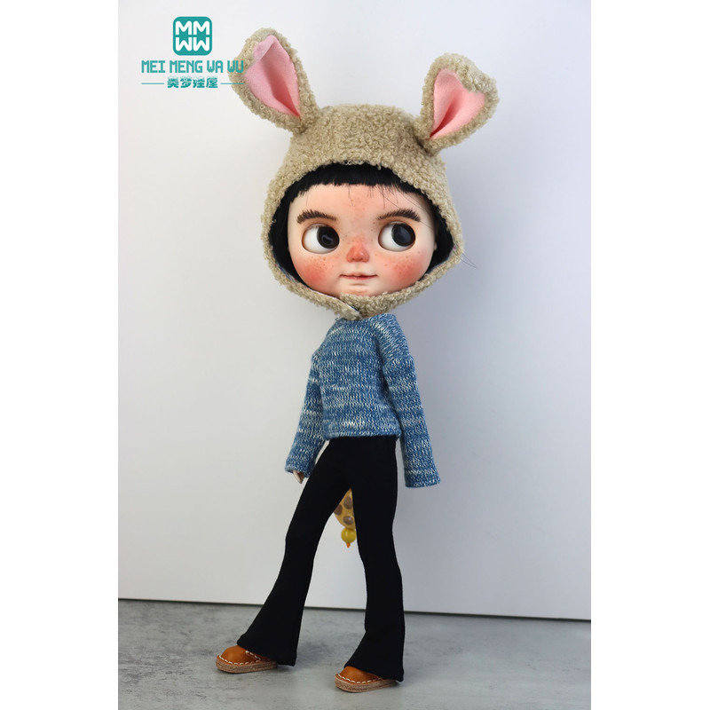 1PCS Blyth Doll Clothes Fashion Rabbit Ears Plush Hat, Multicolor for Blyth, Azone, FR Toys, Cute Gift for Collectors