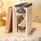 Robotime Arcade Dating Booknook with Dust Cover, DIY Miniature Dollhouse Kit, 3D Wooden Puzzle Bookend & Bookshelf Decor