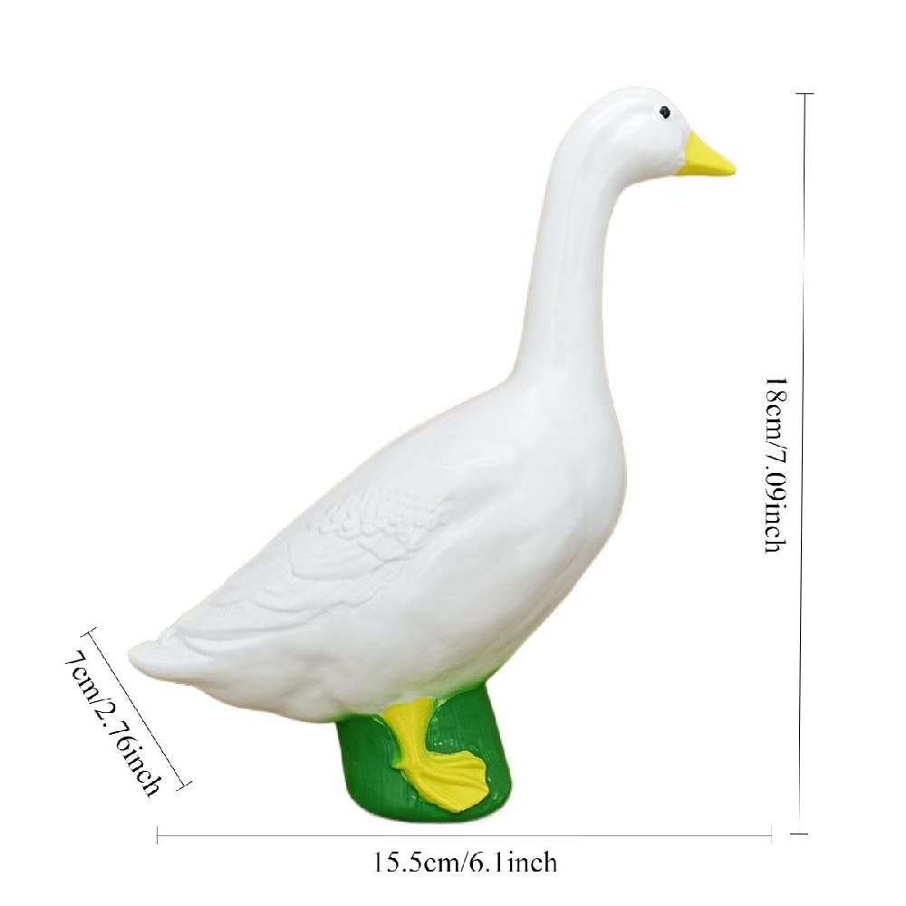 1Pcs Resin Goose Sculpture – Lifelike Goose Figurine for Home & Garden Decor, Office Desk Decoration, and Outdoor Tool R