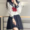 School Uniform for Women, JK Sailor Suit with Red Tie, Long Sleeve Sailor Uniform, Sexy Cosplay Costume, Spring