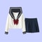 School Uniform for Women, JK Sailor Suit with Red Tie, Long Sleeve Sailor Uniform, Sexy Cosplay Costume, Spring