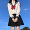 Japanese School Uniform For Women JK Sailor Suit Costume Long Sleeve White Shirt Black Skirt Set 0