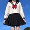 Japanese School Uniform For Women JK Sailor Suit Costume Long Sleeve White Shirt Black Skirt Set 8