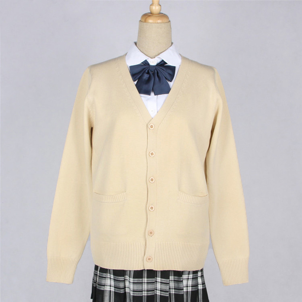 JK Uniform Sweater Coat, Anime Cosplay Costume Cardigan, Japanese School Style Outerwear, 17 Colors, Long Sleeved Knitti