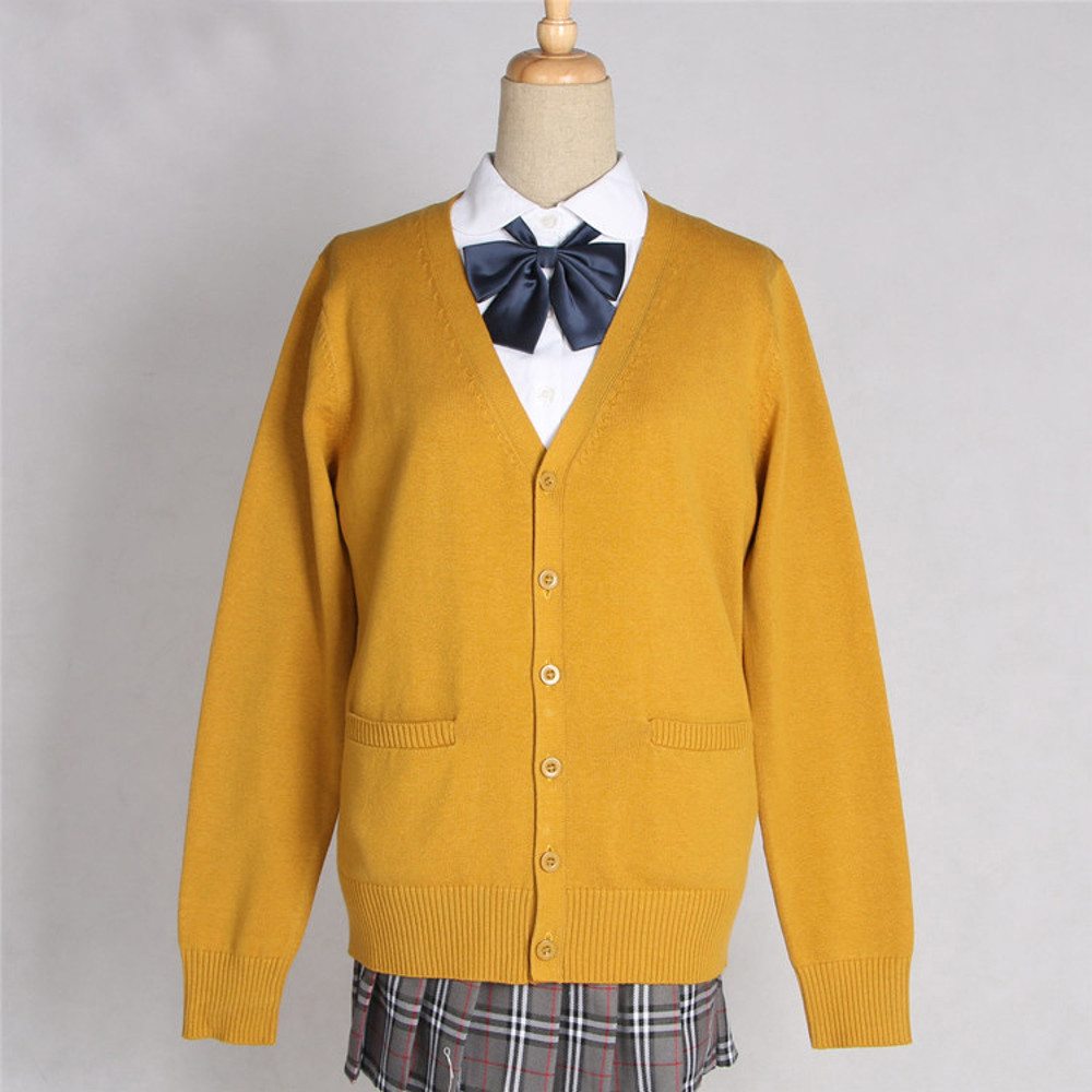 JK Uniform Sweater Coat, Anime Cosplay Costume Cardigan, Japanese School Style Outerwear, 17 Colors, Long Sleeved Knitti