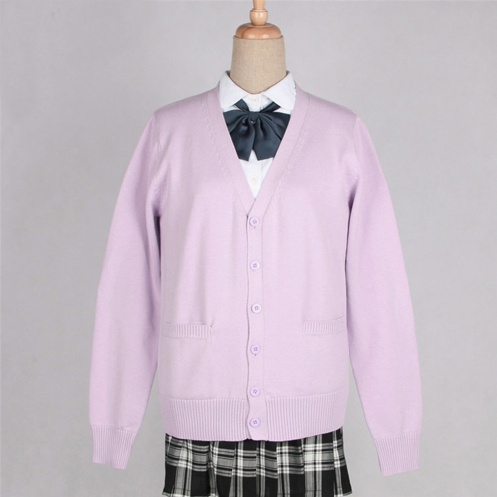 JK Uniform Sweater Coat, Anime Cosplay Costume Cardigan, Japanese School Style Outerwear, 17 Colors, Long Sleeved Knitti