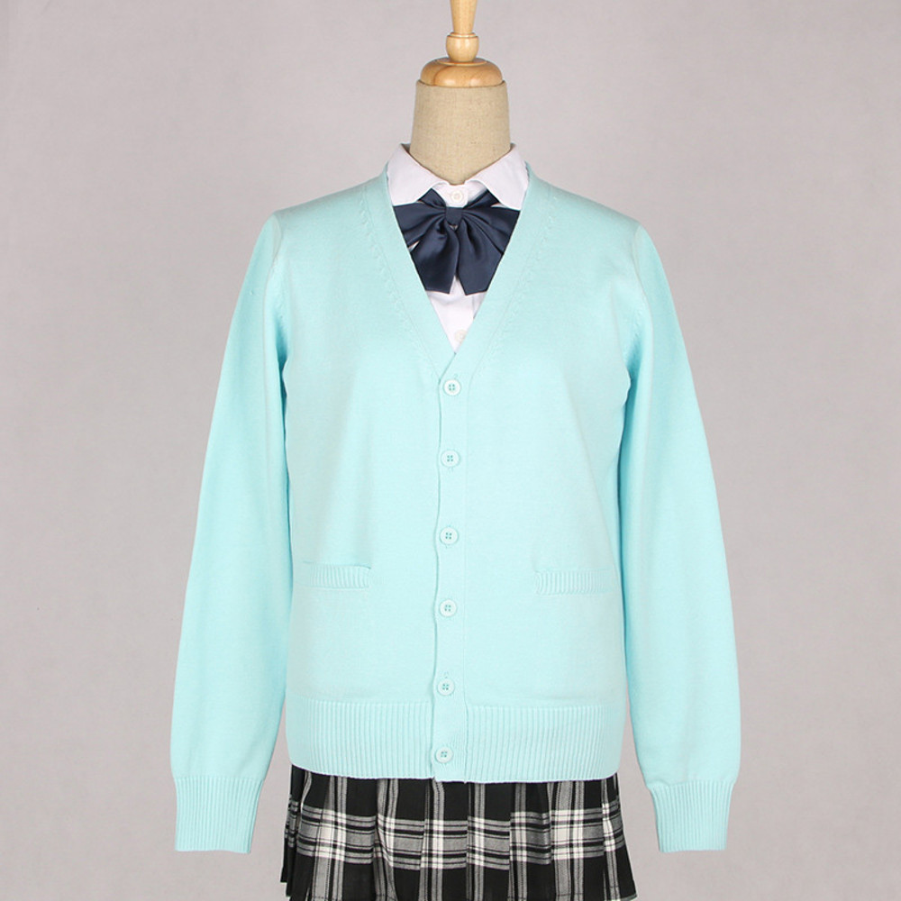 JK Uniform Sweater Coat, Anime Cosplay Costume Cardigan, Japanese School Style Outerwear, 17 Colors, Long Sleeved Knitti