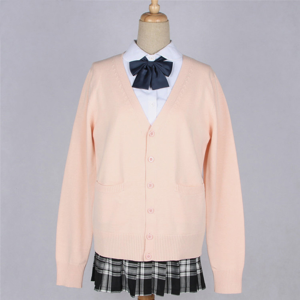 JK Uniform Sweater Coat, Anime Cosplay Costume Cardigan, Japanese School Style Outerwear, 17 Colors, Long Sleeved Knitti