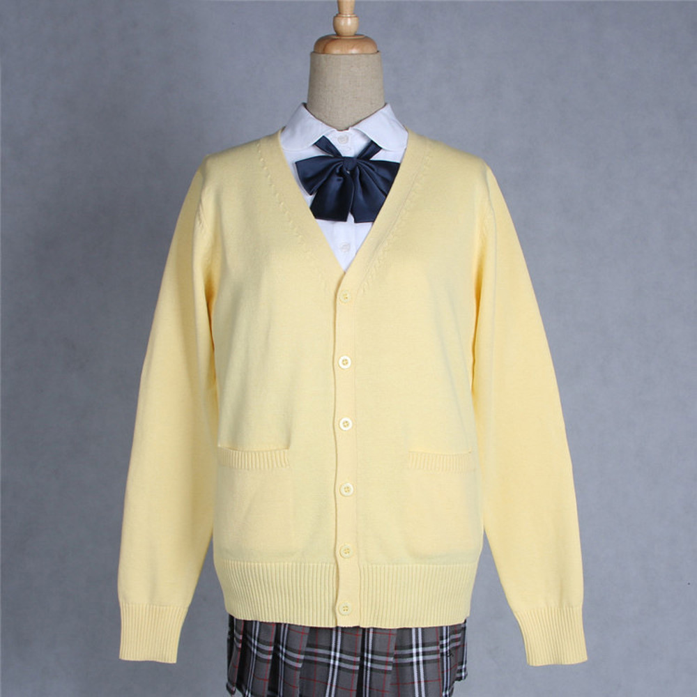 JK Uniform Sweater Coat, Anime Cosplay Costume Cardigan, Japanese School Style Outerwear, 17 Colors, Long Sleeved Knitti