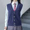 JK Uniform Knit Vest Gyaru School Cardigan Girls Preppy Sweater Vest For High School Class Autumn F 2